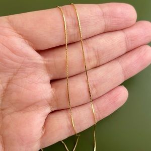 14k Gold Dainty Herringbone Chain